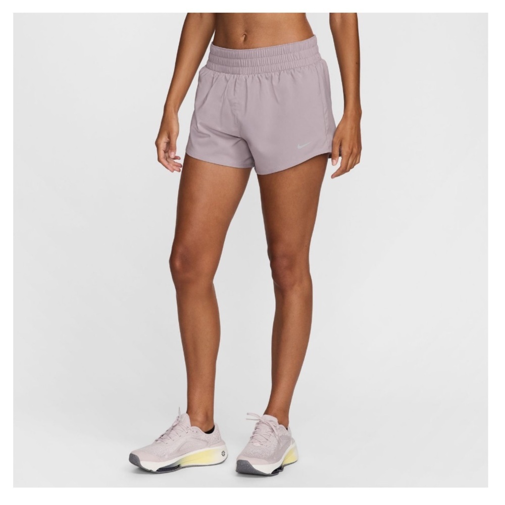 Nike One Dri-FIT Mid-Rise 3" Brief-Lined Shorts Lt Violet Ore **Size L**